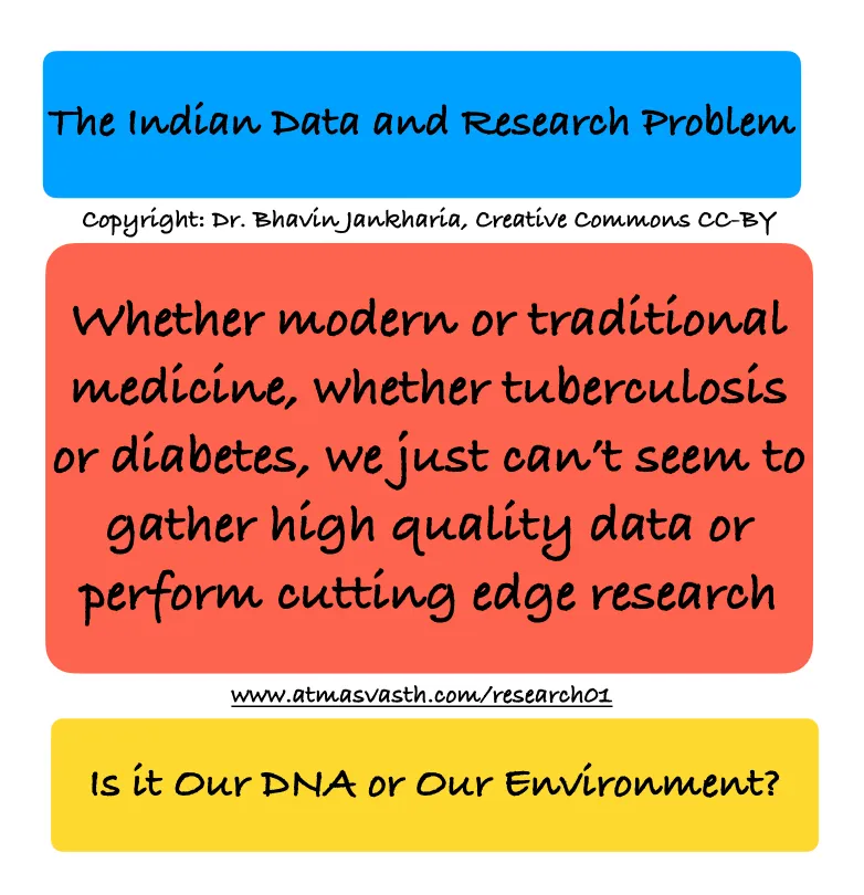 The Indian Data and Research Problem - Is it our DNA or our Environment?